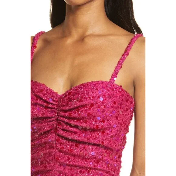 SHO by Tadashi Shoji Sequin Body-Con Minidress in Raspberry Pink size XL - Picture 9 of 10